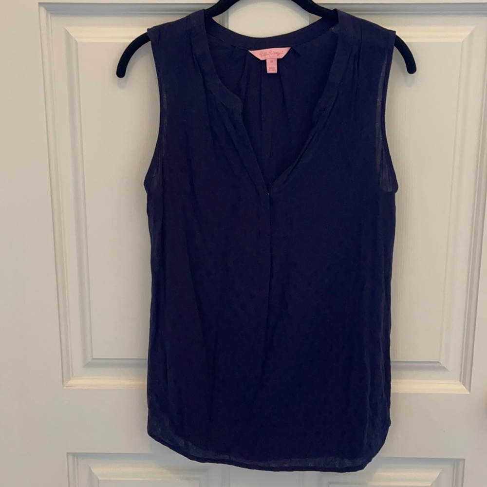 Lilly Pulitzer Navy blouse, Size M.